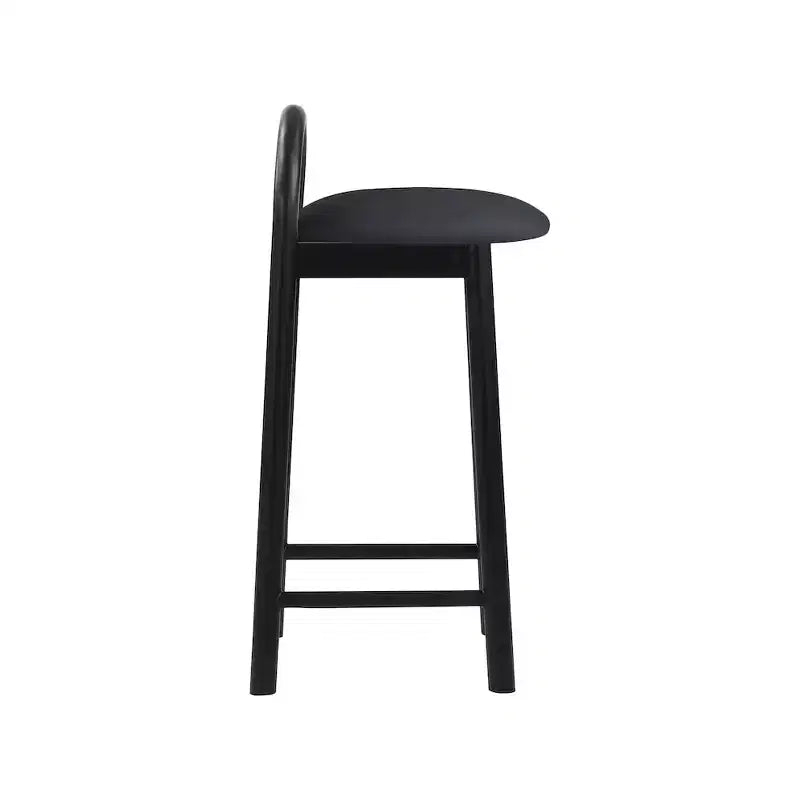 Tabouret en cuir végétalien Calvin noir Meridian Furniture