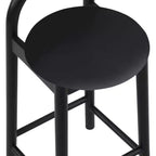 Tabouret en cuir végétalien Calvin noir Meridian Furniture