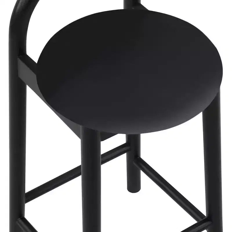 Tabouret en cuir végétalien Calvin noir Meridian Furniture
