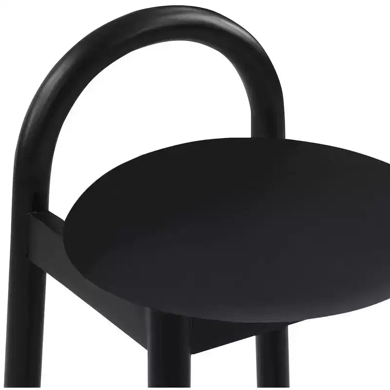 Tabouret en cuir végétalien Calvin noir Meridian Furniture