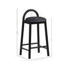 Tabouret en cuir végétalien Calvin noir Meridian Furniture
