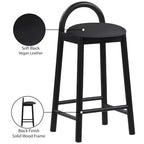 Tabouret en cuir végétalien Calvin noir Meridian Furniture