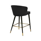 Tabouret Meridian Furniture Cassie en velours noir, lot de 2