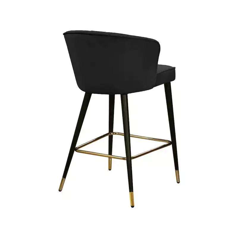 Tabouret Meridian Furniture Cassie en velours noir, lot de 2