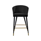 Tabouret Meridian Furniture Cassie en velours noir, lot de 2