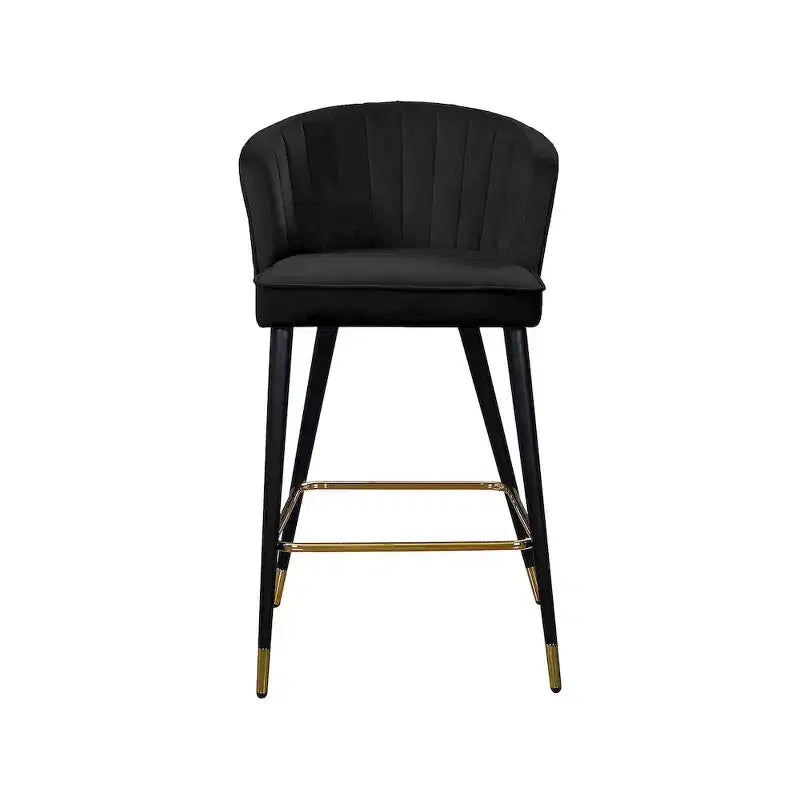 Tabouret Meridian Furniture Cassie en velours noir, lot de 2