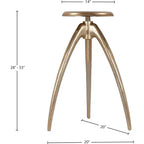 Meridian Furniture, Tabouret de comptoir/bar Clara en aluminium doré