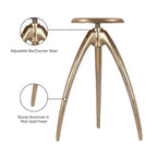 Meridian Furniture, Tabouret de comptoir/bar Clara en aluminium doré