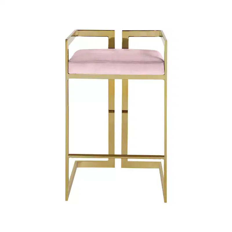 Tabouret en velours rose Meridian Furniture Ezra, ensemble de 2