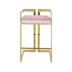 Tabouret en velours rose Meridian Furniture Ezra, ensemble de 2