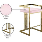 Tabouret en velours rose Meridian Furniture Ezra, ensemble de 2