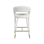 Meridian Furniture, Tabouret Destiny en cuir vegan blanc