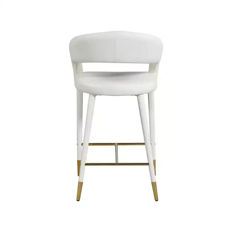 Meridian Furniture, Tabouret Destiny en cuir vegan blanc