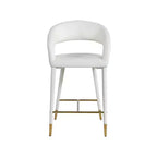 Meridian Furniture, Tabouret Destiny en cuir vegan blanc