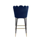 Meridian Furniture, Tabouret Lily en velours bleu marine, lot de 2