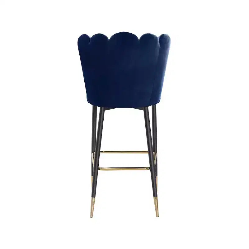 Meridian Furniture, Tabouret Lily en velours bleu marine, lot de 2