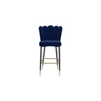 Meridian Furniture, Tabouret Lily en velours bleu marine, lot de 2