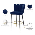 Meridian Furniture, Tabouret Lily en velours bleu marine, lot de 2