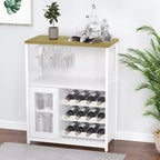 Meuble Bar à Vin Industriel Gris à 3 Niveaux (12+ Bouteilles) 91,4 cm H x 61 cm L x 38,1 cm P, Casier Détachable, 9 Supports à Verres et Étagères Réglables pour Maison/Bar