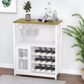 Meuble Bar à Vin Industriel Gris à 3 Niveaux (12+ Bouteilles) 91,4 cm H x 61 cm L x 38,1 cm P, Casier Détachable, 9 Supports à Verres et Étagères Réglables pour Maison/Bar