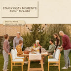 Ensemble de salle à manger 6 pièces pour 6 personnes, ensemble de salle à manger de style ferme, ensemble de table de coin repas peu encombrant pour cuisine et salle à manger, naturel + blanc - ModernLuxe