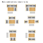 Ensemble de salle à manger 6 pièces pour 6 personnes, ensemble de salle à manger de style ferme, ensemble de table de coin repas peu encombrant pour cuisine et salle à manger, naturel + blanc - ModernLuxe