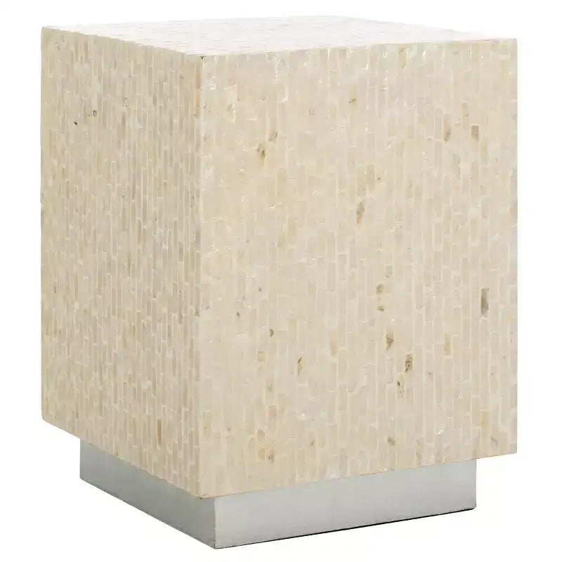 Table d'appoint carrée Scarlett - ACC1809A - Naturel/Argent - Safavieh