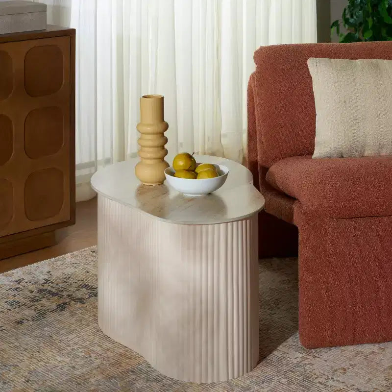 Table d'appoint en céramique MTP Large - ACC2909A - Céramique beige/beige - Safavieh
