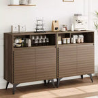 Meuble de rangement cannelé, buffet avec rangement,
