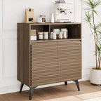 Meuble de rangement cannelé, buffet avec rangement,
