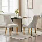 Okak Chenille - Lot de 2 chaises de salle à manger, chaises de cuisine modernes avec revêtement en tissu confortable, chaises d'appoint avec pieds en acier inoxydable plaqué