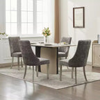Okak Chenille - Lot de 2 chaises de salle à manger, chaises de cuisine modernes avec revêtement en tissu confortable, chaises d'appoint avec pieds en acier inoxydable plaqué