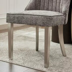 Okak Chenille - Lot de 2 chaises de salle à manger, chaises de cuisine modernes avec revêtement en tissu confortable, chaises d'appoint avec pieds en acier inoxydable plaqué