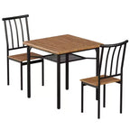 Ensemble Table à Manger 3 Pièces GustoWave, avec Casier à Vin, pour Petits Espaces, Appartement