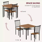 Ensemble Table à Manger 3 Pièces GustoWave, avec Casier à Vin, pour Petits Espaces, Appartement
