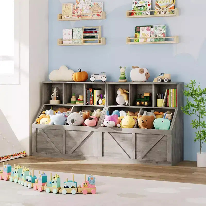 Étagère et rangement de jouets GustoWave pour enfants, Organisateur de rangement de jouets pour enfants, Meuble de rangement de jouets pour tout-petits pour salle de jeux, chambre, crèche