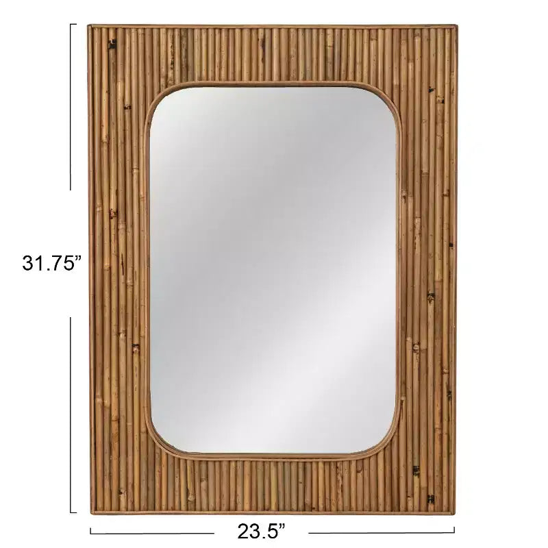 Miroir Mural Encadré en Rotin Naturel Storied Home