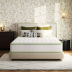 Matelas hybride Swedrea en mousse à mémoire de forme à gel rafraîchissant antistatique, fermeté moyenne, anti-sensibilité, blanc