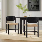 Chaises de salle à manger Christopher Knight Home Kayle de style moderne du milieu du siècle en bois d'acacia avec tissage en corde de papier