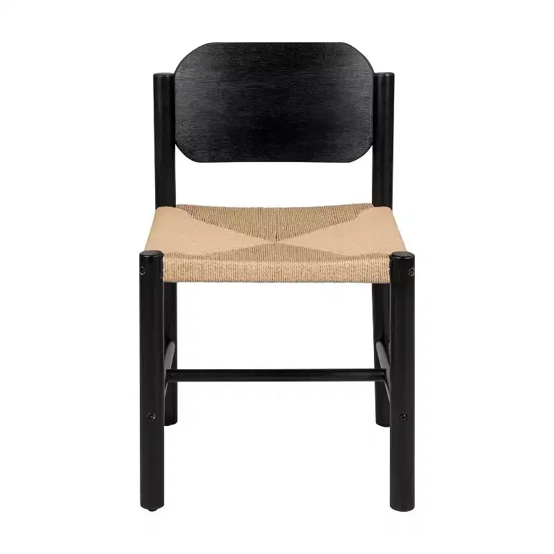 Chaises de salle à manger Christopher Knight Home Kayle de style moderne du milieu du siècle en bois d'acacia avec tissage en corde de papier