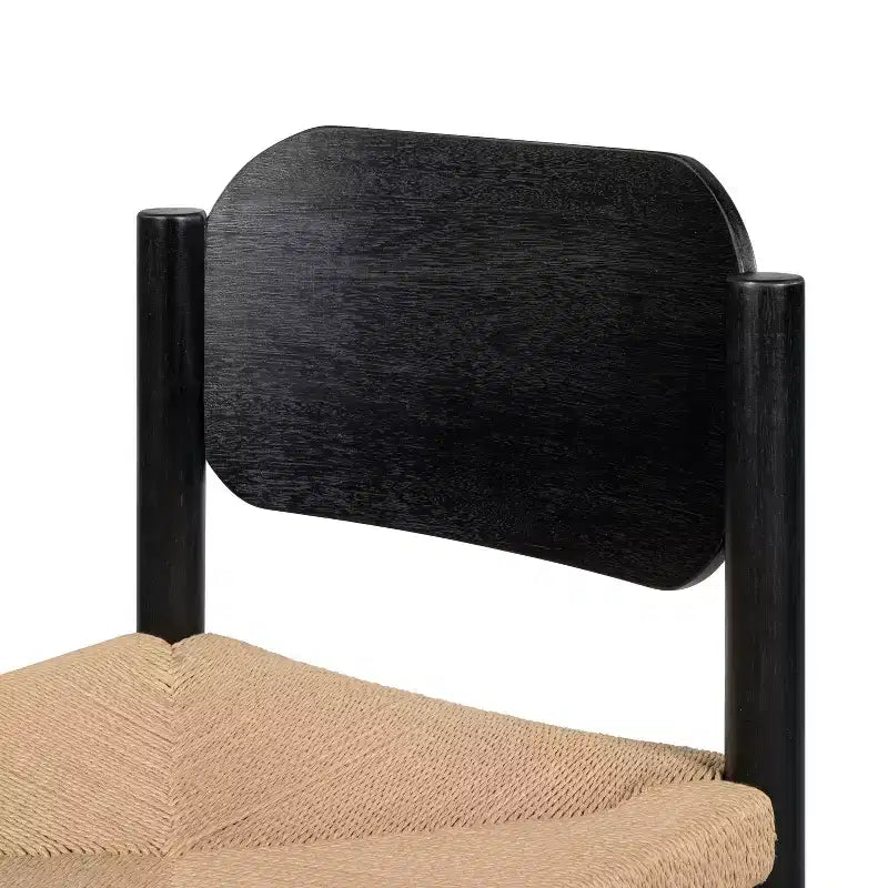 Chaises de salle à manger Christopher Knight Home Kayle de style moderne du milieu du siècle en bois d'acacia avec tissage en corde de papier