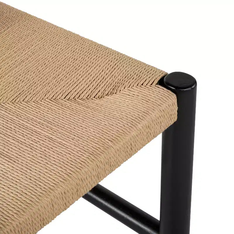 Chaises de salle à manger Christopher Knight Home Kayle de style moderne du milieu du siècle en bois d'acacia avec tissage en corde de papier
