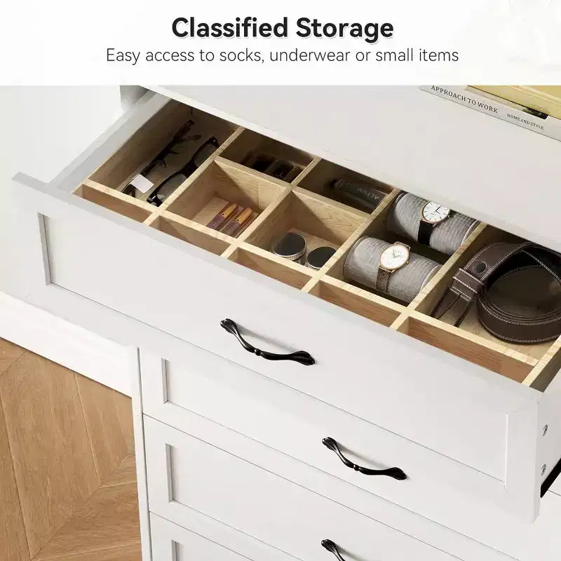 Commode moderne à 6 tiroirs, organisateur de placards et de rangement pour vêtements, commode moderne