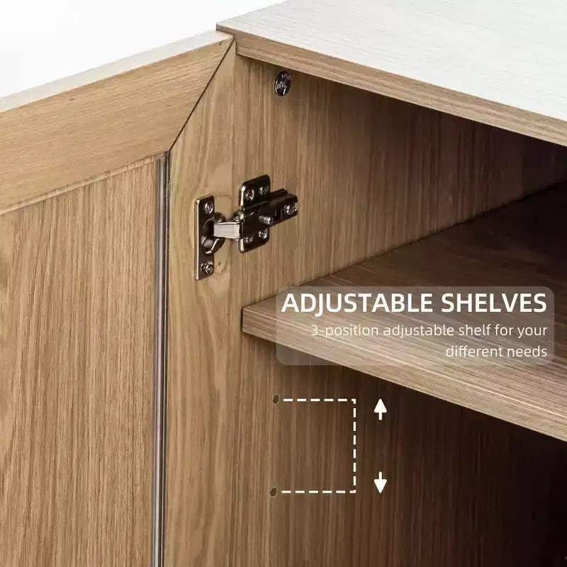 PexFix Meuble de Rangement sur Pied en Bois pour Cuisine avec Étagères et Portes Grande Capacité