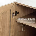 PexFix Meuble de Rangement sur Pied en Bois pour Cuisine avec Étagères et Portes Grande Capacité
