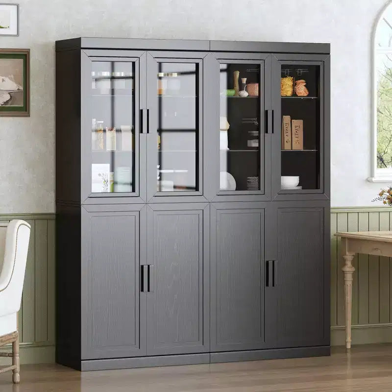 PexFix Meuble de Rangement sur Pied en Bois pour Cuisine avec Étagères et Portes Grande Capacité