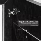 PexFix Meuble de Rangement sur Pied en Bois pour Cuisine avec Étagères et Portes Grande Capacité