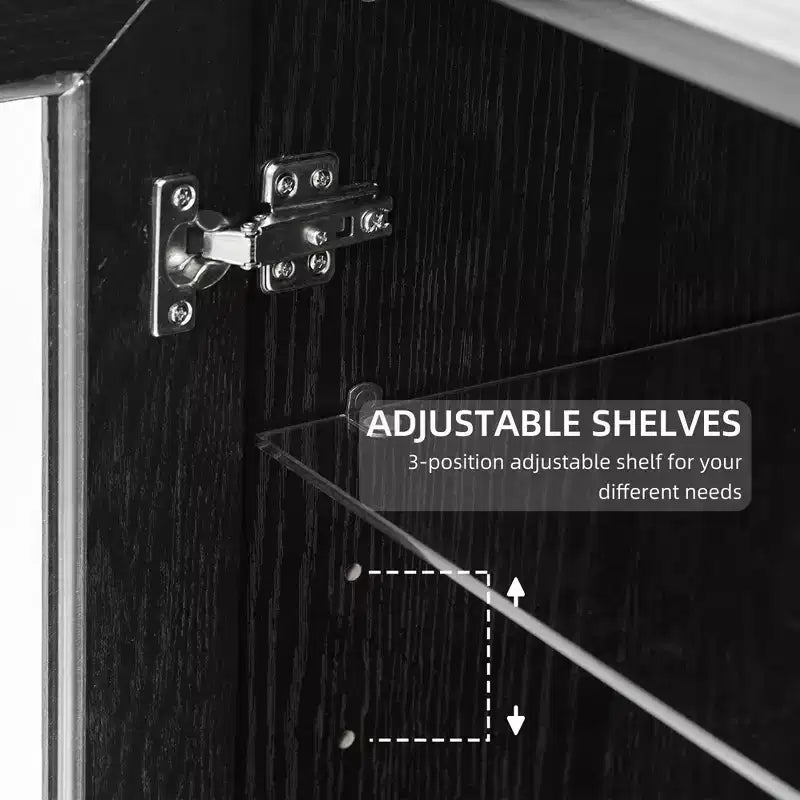 PexFix Meuble de Rangement sur Pied en Bois pour Cuisine avec Étagères et Portes Grande Capacité