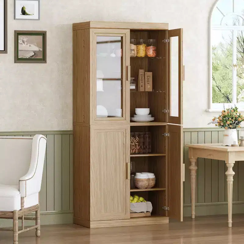 PexFix Meuble de Rangement sur Pied en Bois pour Cuisine avec Étagères et Portes Grande Capacité