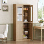 PexFix Meuble de Rangement sur Pied en Bois pour Cuisine avec Étagères et Portes Grande Capacité